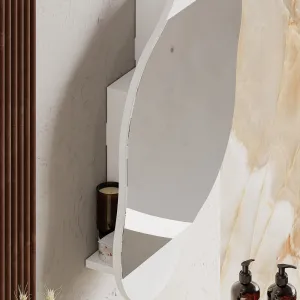 Kúpeľňová skrinka Cloud Storage Bathroom Wall Mirror - White