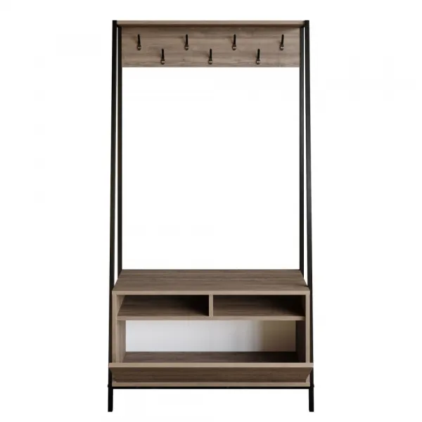 Predsieňová stena Devin - Walnut, Black