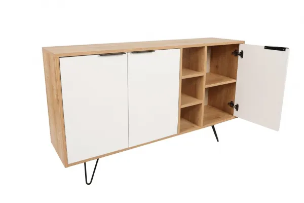 Konzolový stolík Clara Console - Oak, White