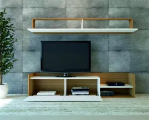 TV skrinka / Obývacia stena Kale - Teak, White
