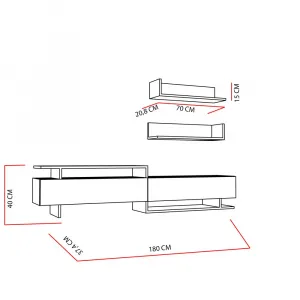 TV skrinka / Obývacia stena Ayaz - Teak, White