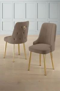 Súprava stoličiek (2 kusy) Newa - Cappuccino, Gold