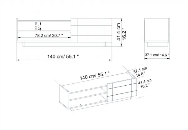 TV stolík Valantina - Walnut