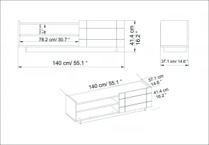 TV stolík Valantina - Walnut