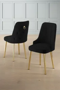 Súprava stoličiek (2 kusy) Newa - Black, Gold
