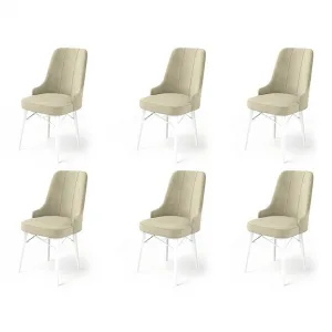 Súprava stoličiek (6 kusov) Pare - Cream, White