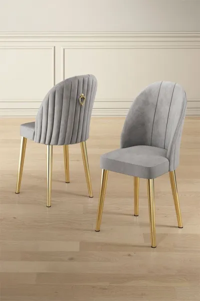 Súprava stoličiek (4 kusy) Mara - Grey, Gold