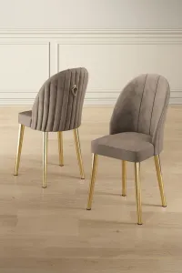 Súprava stoličiek (2 kusy) Mara - Cappuccino, Gold