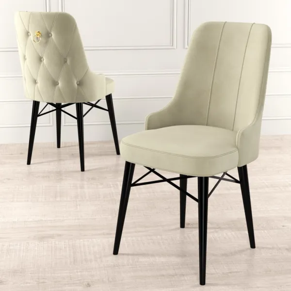 Súprava stoličiek (4 kusy) Pare - Cream, Black