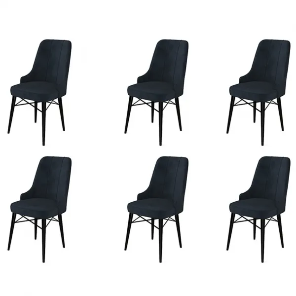 Súprava stoličiek (6 kusov) Pare - Anthracite, Black