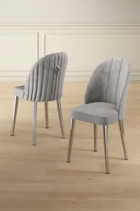 Súprava stoličiek (2 kusy) Mara - Grey, Chrome