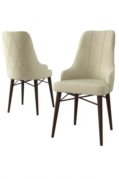 Súprava stoličiek (2 kusy) Neta - Cream, Brown