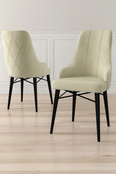 Súprava stoličiek (2 kusy) Neta - Cream, Black