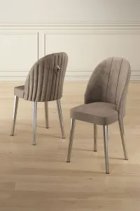 Súprava stoličiek (2 kusy) Mara - Cappuccino, Chrome