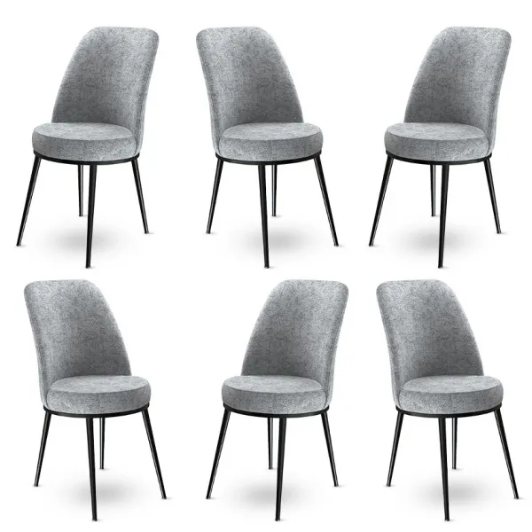 Súprava stoličiek (6 kusov) Dexa - Grey, Black