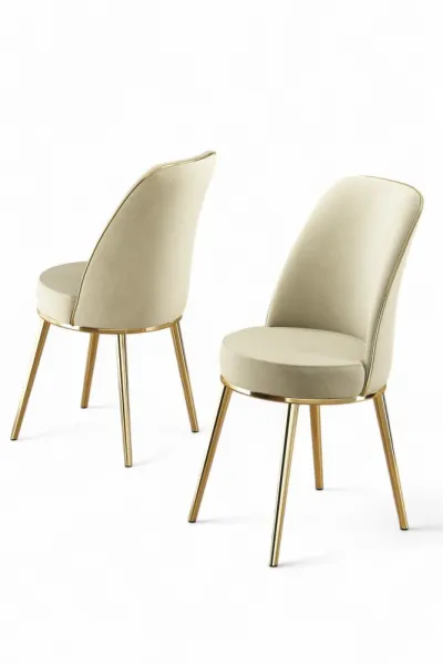 Súprava stoličiek (2 kusy) Pefa - Cream, Gold