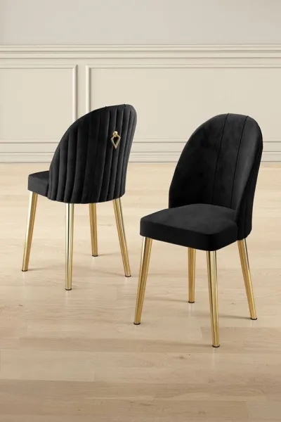 Súprava stoličiek (2 kusy) Mara - Black, Gold