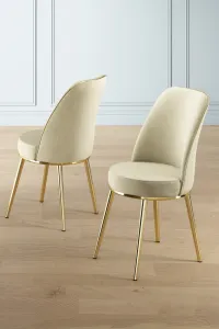 Súprava stoličiek (2 kusy) Pefa - Cream, Gold