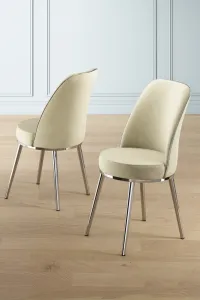 Súprava stoličiek (2 kusy) Pefa - Cream, Chrome