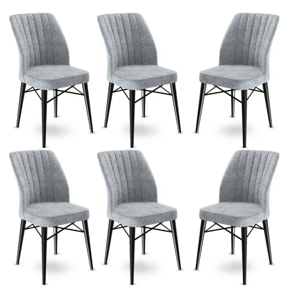 Súprava stoličiek (6 kusov) Flex - Grey, Black