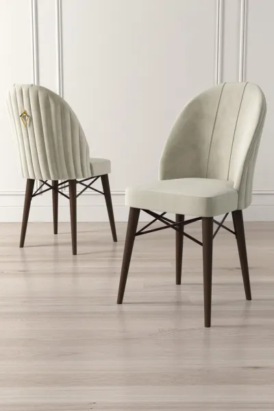 Súprava stoličiek (6 kusov) Ritim - Cream, Brown