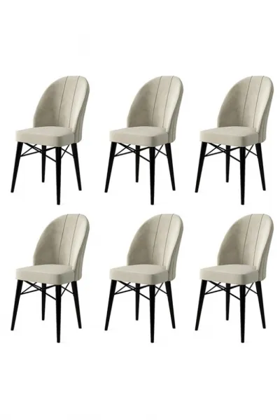 Súprava stoličiek (6 kusov) Ritim - Cream, Black