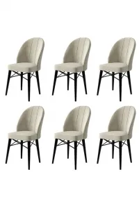 Súprava stoličiek (6 kusov) Ritim - Cream, Black