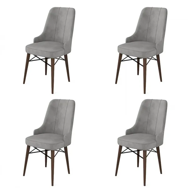 Súprava stoličiek (4 kusy) Pare - Grey, Brown