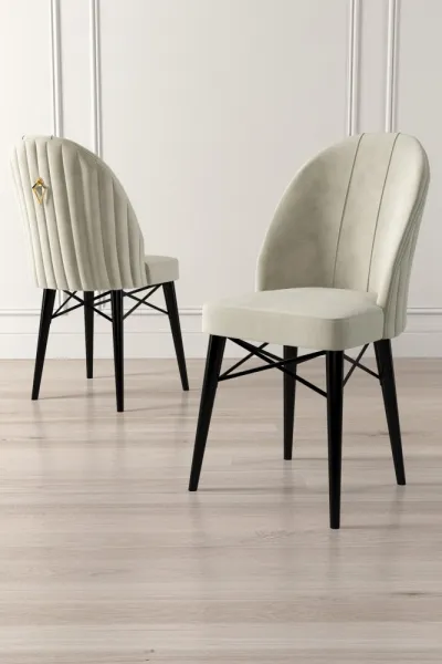 Súprava stoličiek (6 kusov) Ritim - Cream, Black