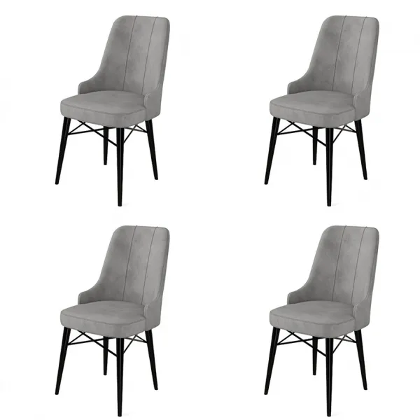 Súprava stoličiek (4 kusy) Pare - Grey, Black