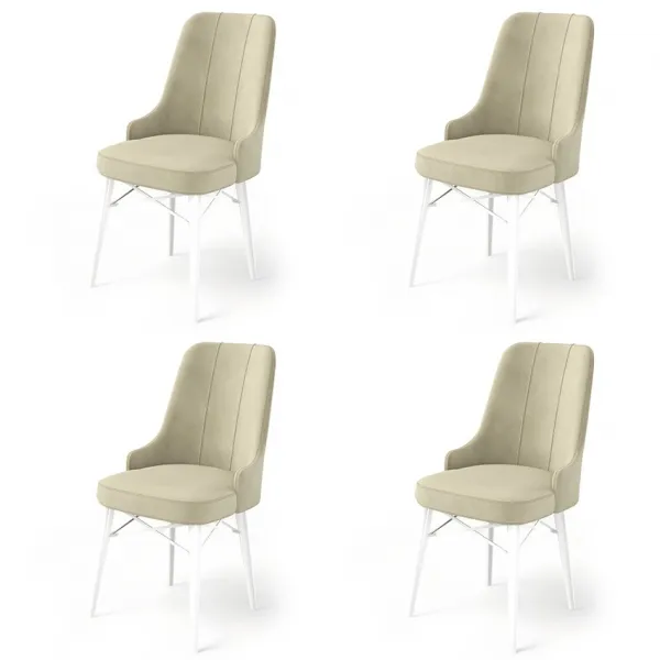 Súprava stoličiek (4 kusy) Pare - Cream, White