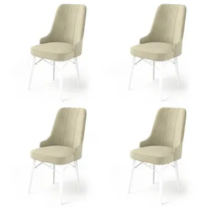 Súprava stoličiek (4 kusy) Pare - Cream, White