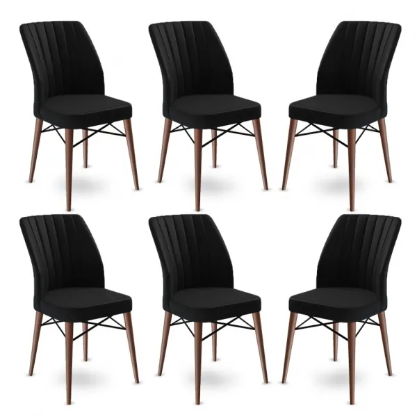 Súprava stoličiek (6 kusov) Flex - Black, Brown