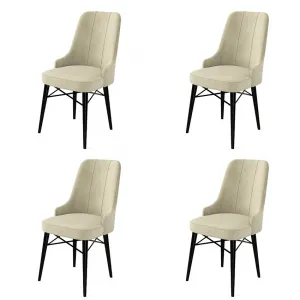 Súprava stoličiek (4 kusy) Pare - Cream, Black