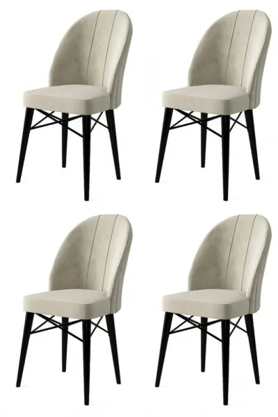 Súprava stoličiek (4 kusy) Ritim - Cream, Black