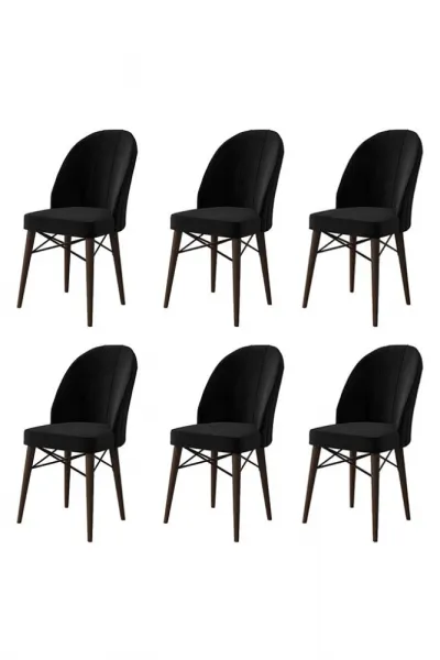 Súprava stoličiek (6 kusov) Ritim - Black, Brown