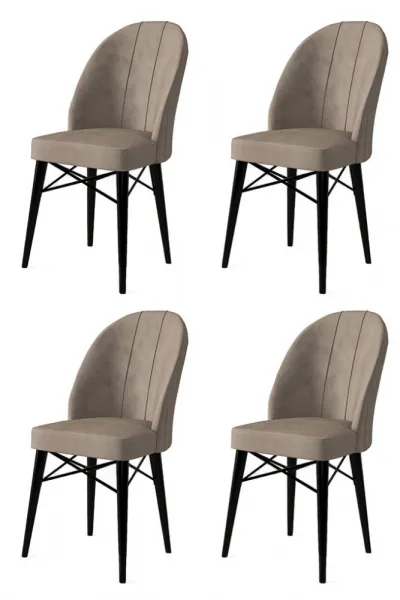 Súprava stoličiek (4 kusy) Ritim - Cappuccino, Black