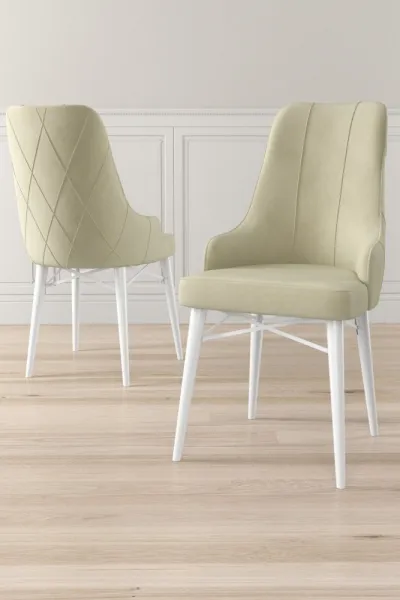 Súprava stoličiek (2 kusy) Neta - Cream, White