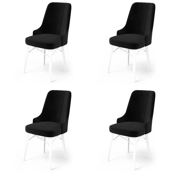 Súprava stoličiek (4 kusy) Pare - Black, White