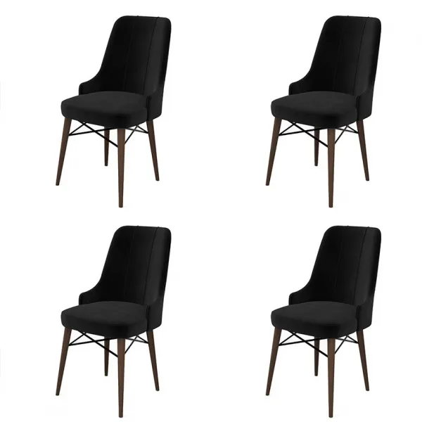 Súprava stoličiek (4 kusy) Pare - Black, Brown