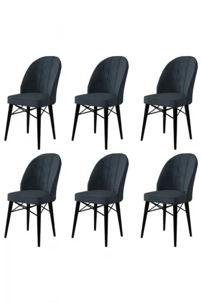Súprava stoličiek (6 kusov) Ritim - Anthracite, Black