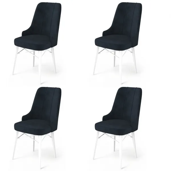 Súprava stoličiek (4 kusy) Pare - Anthracite, White