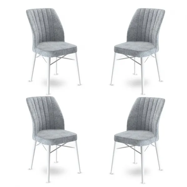 Súprava stoličiek (4 kusy) Flex - Grey, White