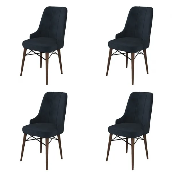 Súprava stoličiek (4 kusy) Pare - Anthracite, Brown