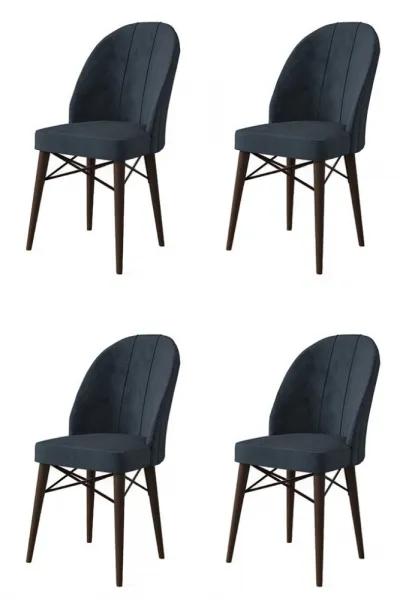 Súprava stoličiek (4 kusy) Ritim - Anthracite, Brown