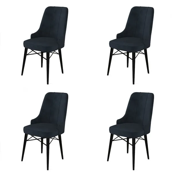 Súprava stoličiek (4 kusy) Pare - Anthracite, Black