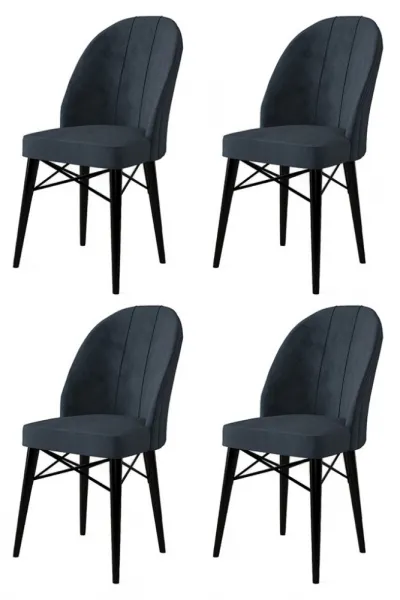 Súprava stoličiek (4 kusy) Ritim - Anthracite, Black