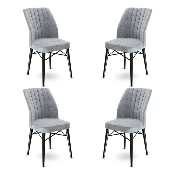 Súprava stoličiek (4 kusy) Flex - Grey, Black
