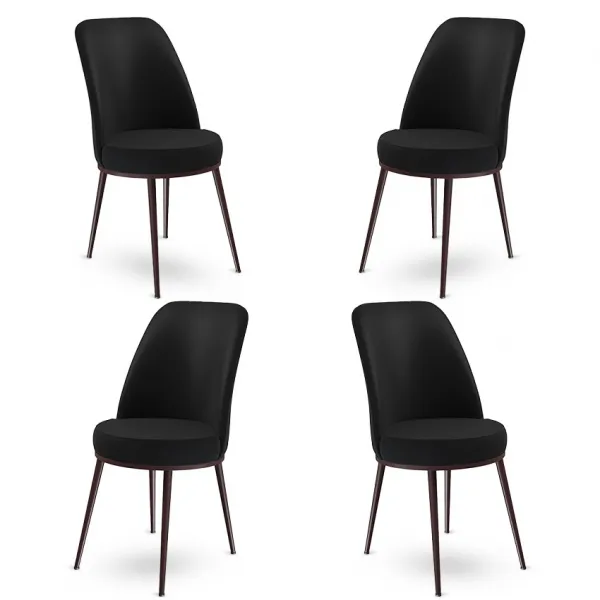 Súprava stoličiek (4 kusy) Dexa - Black, Brown