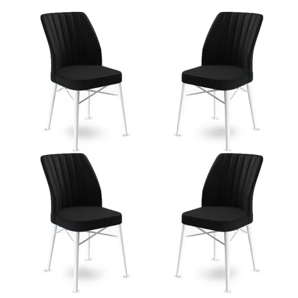 Súprava stoličiek (4 kusy) Flex - Black, White